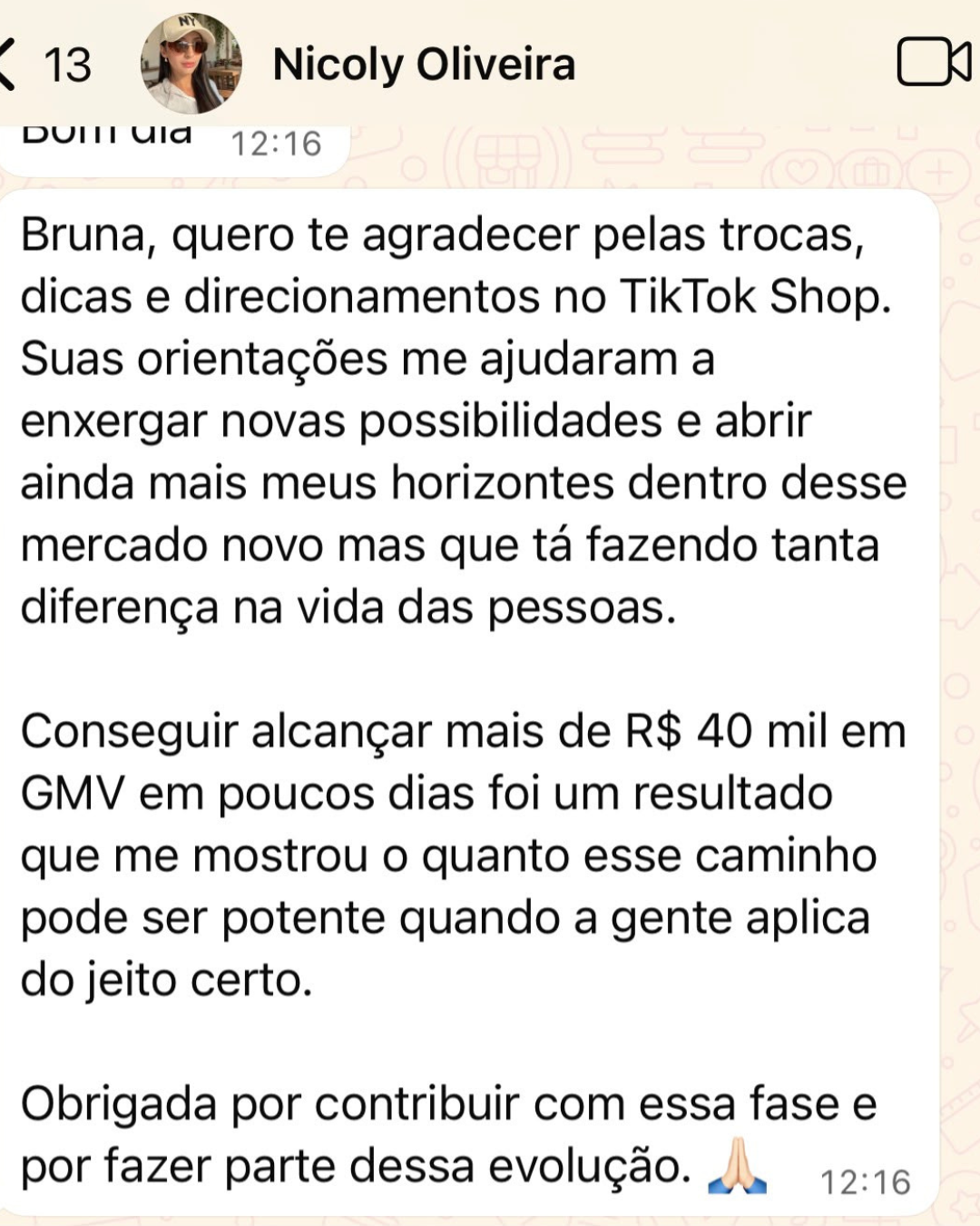 Depoimento de Nicoly Oliveira